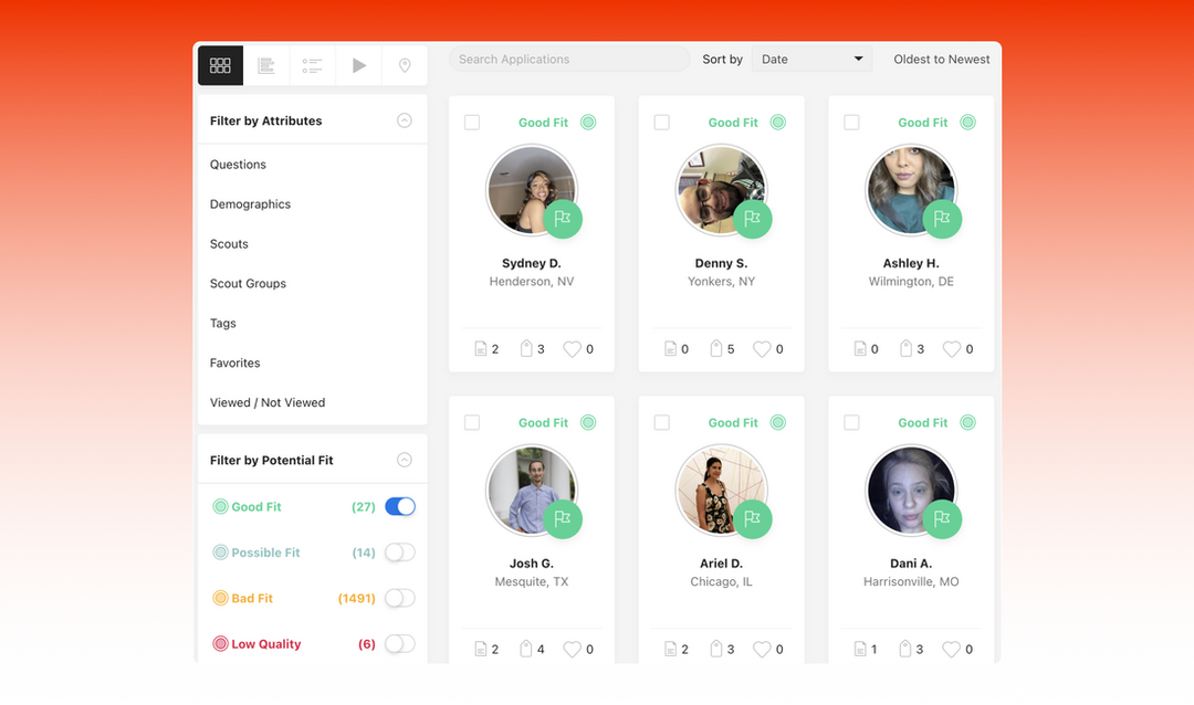 Screenshot of participants in dscout, a qualitative research platform